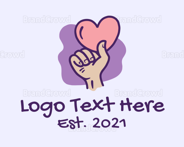 Valentine Heart Hand Logo