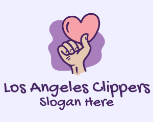 Valentine Heart Hand  Logo