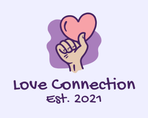 Courtship - Valentine Heart Hand logo design