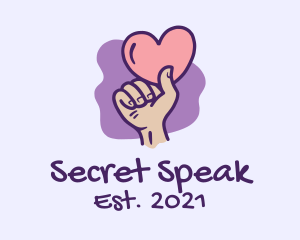 Confession - Valentine Heart Hand logo design