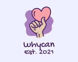 Dating Forum - Valentine Heart Hand logo design