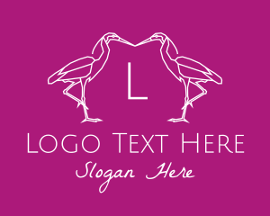 Stork - Minimalist Heron Letter logo design