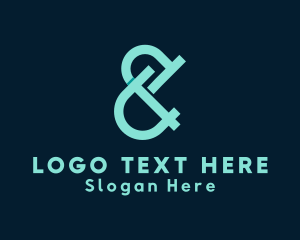 Font - Teal Ampersand Lettering logo design