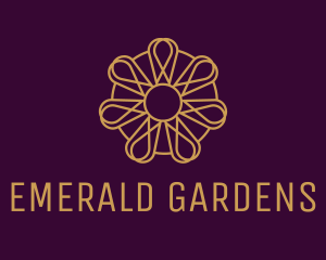 Golden Flower Ornament logo design