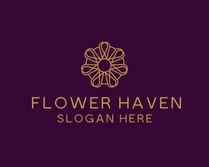 Golden Flower Ornament logo design