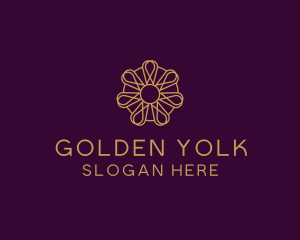 Golden Flower Ornament logo design