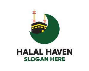 Islamic - Islamic Mecca Kaaba Moon logo design