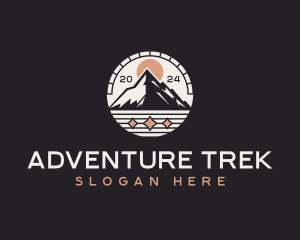 Trekking - Mountain Hiker Trekking logo design