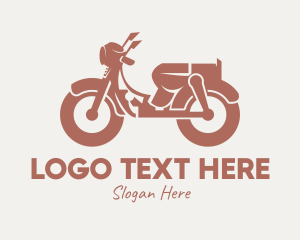 Old Style - Brown Retro Scooter logo design