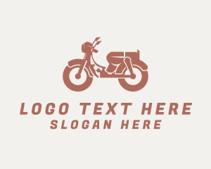 Moped - Retro Scooter Rider logo design