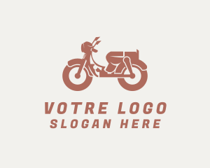 Retro Scooter Rider Logo