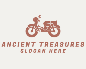 Retro Scooter Rider logo design