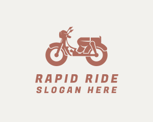 Retro Scooter Rider logo design