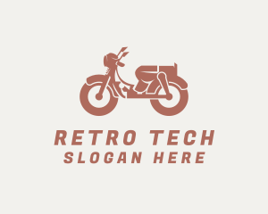 Retro Scooter Rider logo design