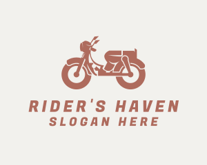 Retro Scooter Rider logo design