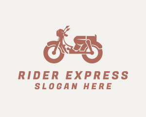 Rider - Retro Scooter Rider logo design