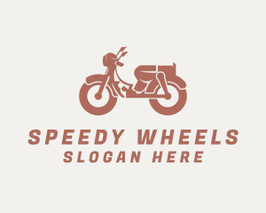 Scooter - Retro Scooter Rider logo design