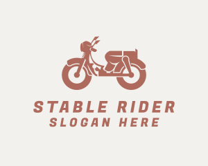 Retro Scooter Rider logo design