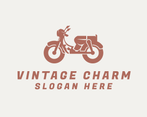 Old Fashioned - Retro Scooter Rider logo design