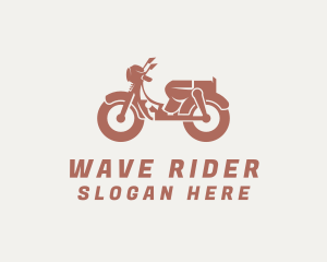 Retro Scooter Rider logo design