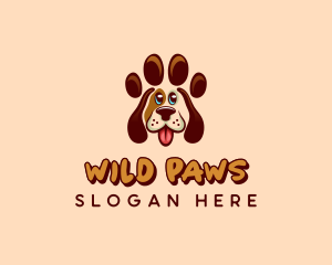 Dog Veterinary Paw logo design