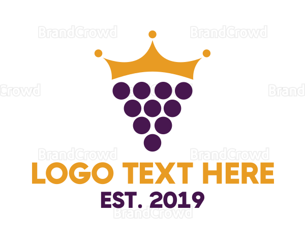 Fruit Grape Crown Logo