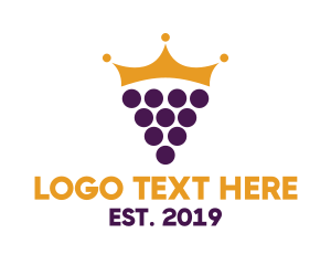 Beverage - Fruit Grape Crown logo design