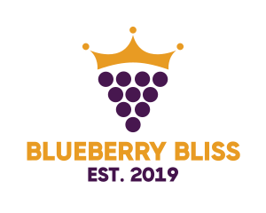 Blueberry - Fruit Grape Crown logo design
