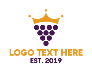 Ruler - Fruit Grape Crown logo design