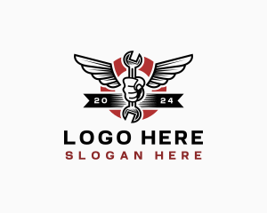 Fist - Mechanic Repair Wrench logo design