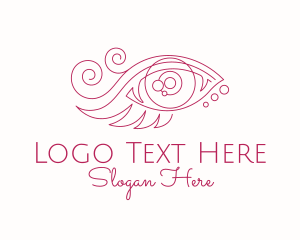 Cosmetologist - Feminine Eyes Line Art logo design
