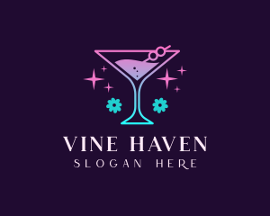 Cocktail Martini Drink logo design