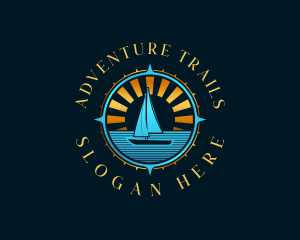 Sailboat Compass Travel logo design