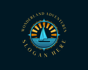 Sailboat Compass Travel logo design