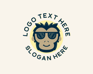 Cartoon - Ape Monkey Sunglasses logo design