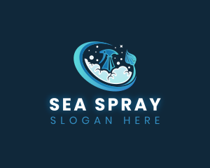 Spray Mop Housekeeping logo design