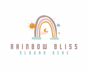 Nursery Rainbow Sun logo design