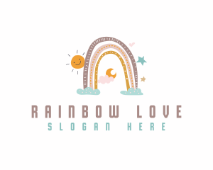 Nursery Rainbow Sun logo design