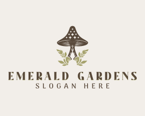 Mushroom Gardening Plant logo design