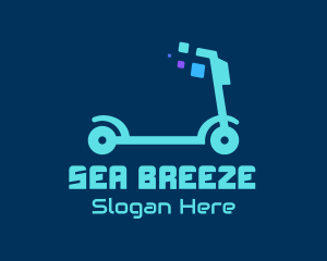 Digital Electric Scooter logo design