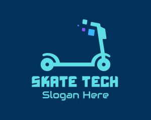 Digital Electric Scooter logo design