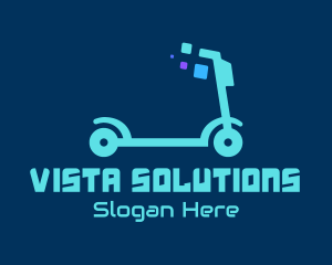 Digital Electric Scooter logo design