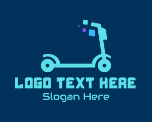 Pixel - Digital Electric Scooter logo design