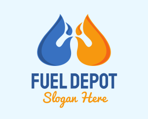 Gasoline - Water Fire Element logo design