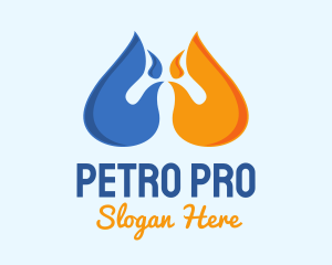 Petroleum - Water Fire Element logo design