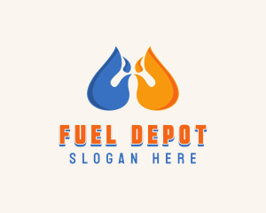 Gasoline - Water Fire Element logo design