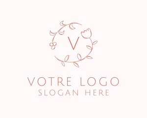 Organic Floral Feminine Cosmetics Logo