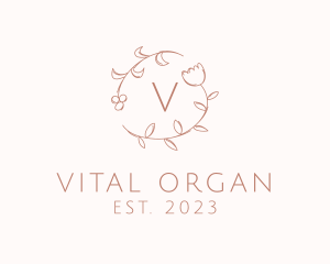 Organic Floral Feminine Cosmetics logo design