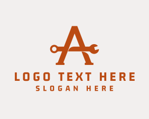 Plumbing - Technician Wrench Letter A logo design
