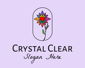 Crystal - Crystal Heart Flower logo design